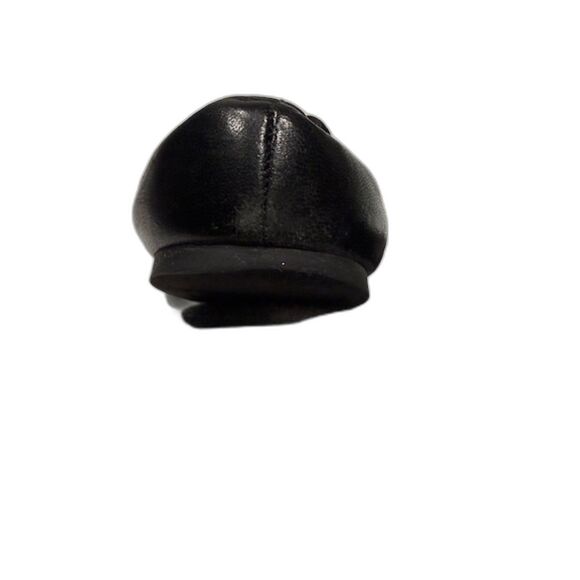 Tory Burch Reva Ballet Flats Black Leather Gold Logo Size 10M Retail $228 - Picture 6 of 8